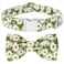 Tunkoo Dog Collar Floral with Elegant Bow Tie Soft Comfy Cotton Adjustable Collar Premium Metal Buckle for Puppy and Cat Small Medium LargeGreen FlowersS