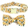 Tunkoo Dog Collar Floral with Elegant Bow Tie Soft Comfy Cotton Adjustable Collar Premium Metal Buckle for Puppy and Cat Small Medium LargeYellow FlowersM