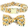 Tunkoo Dog Collar Floral with Elegant Bow Tie Soft Comfy Cotton Adjustable Collar Premium Metal Buckle for Puppy and Cat Small Medium LargeYellow FlowersM