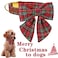 Unique style paws Christmas Dog Collar with Bow Tie Scottish Plaid Puppy Collar for Small Medium Large Dogs as Holiday Autumn Winter GiftsS