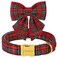 Unique style paws Christmas Dog Collar with Bow Tie Scottish Plaid Puppy Collar for Small Medium Large Dogs as Holiday Autumn Winter GiftsS