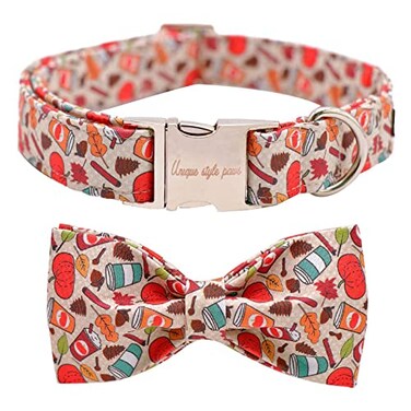 Unique style Unique Style Paws Dog Collar with Bow Bowtie Dog Collar Adjustable Collars for Small Medium Large Dogs and Cats