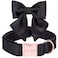 Unique style Unique Style Paws Silk Black Color Adjustable Durable Dog Collar with Bow Wedding Bow Tie for XSmall Puppy and Cats
