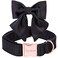 Unique style Unique Style Paws Silk Black Color Adjustable Durable Dog Collar with Bow Wedding Bow Tie for XSmall Puppy and Cats