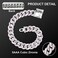 WimuPath SilverPlated Pink Diamond Dog Collar Cuban Style Metal Chain with Secure Buckle Luxury Durable Collar for SmallMediumLarge Dogs Puppies