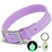 Wisedog Waterproof Dog Collar with Airtag Holder Adjustable Soft Rubber Coated Webbing OdorProof and Easy to Clean for Small Medium Large DogsS85125 45 in Lilac