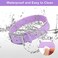 Wisedog Waterproof Dog Collar with Airtag Holder Adjustable Soft Rubber Coated Webbing OdorProof and Easy to Clean for Small Medium Large DogsS85125 45 in Lilac