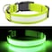 YFbrite Ultra Light Adjustable LED Dog Collar Light up Dog Collars Rechargeable Glowing in The Dark Collars Visiblity Safety for Small Medium Large Dogs Green XLarge