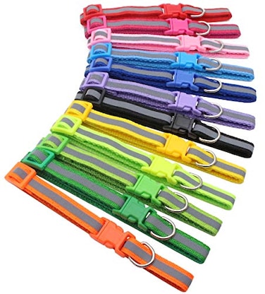 YOY 12 pcsSet Soft Nylon Puppy Whelping ID Collars Adjustable Reusable Washable Baby Dog ID Bands Pet Identification for Breeders Neck 8 13