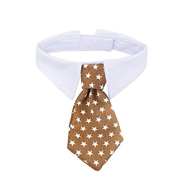 ZTON Bowtie for Little Puppy Handcrafted Adjustable Formal Collar Neck Tie for Dogs Cats S Coffee Star