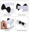 ZTON Handcrafted Adjustable Formal Pet Bowtie Collar Neck Tie for Dogs Cats L Black