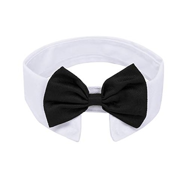 ZTON Handcrafted Adjustable Formal Pet Bowtie Collar Neck Tie for Dogs Cats L Black