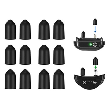 JIPIMON Dog Shock Collar Rubber Tips 12 pcs Training Collar Replacement Silicone Covers Fits Most Brands of Shock Collar 13mm