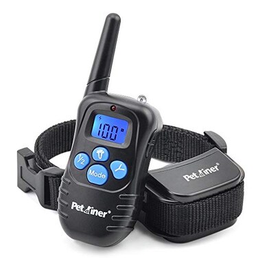 Petrainer PET998DRB1 Dog Training Collar Rechargeable and Rainproof 330 yd Remote Dog Training Collar with Beep Vibra and Static Electronic Collar black