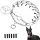 Real Fancy Dog Prong Collar Training Choke Chain Adjustable Pinch Collar Links with Comfort Rubber Tips and Quick Release Snap Buckle for Small Medium Large DogsSilverL