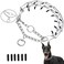 Real Fancy Dog Prong Collar Training Choke Chain Adjustable Pinch Collar Links with Comfort Rubber Tips and Quick Release Snap Buckle for Small Medium Large DogsSilverL