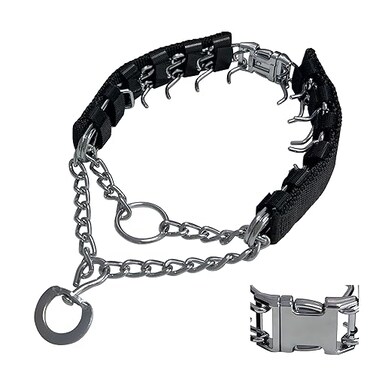 HAESINPA Prong Training Collar for Dogs Adjustable Dog Pinch Collar with Quick Release Buckle No Pull Collar for Small Medium Large Dogs Extra Link and Caps
