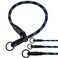 BRONZEDOG BronzeDog Rope Pro Training Dog Collar Braided No Pull Quick Release Round Lead Collars for Dogs Small Medium Large Puppy Blue S 177 Long