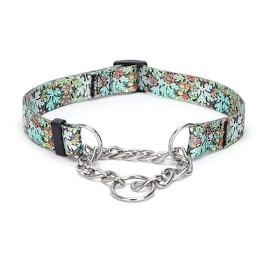 haoyueer Martingale Dog Collar Stainless Steel Chain No Pull Training Collar with Flower Design for Large Medium Small Dogs S Green