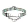 haoyueer Martingale Dog Collar Stainless Steel Chain No Pull Training Collar with Flower Design for Large Medium Small Dogs S Green