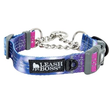 Leash Boss Martingale Collar for Dogs Steel Chain Reflective Nylon Dog Collar for Large Dogs Medium and Small Dogs No Pull Pet Training Collar Small