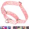 YOUALSO Martingale Collar for Dogs NoSlip Escape Proof Choke No Pull Cinch Soft Nylon Dog Training Collars Adjustable for Small Medium Large Breed Pet Dogs Pink Daisy M