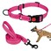 Mtliepte Martingale Dog Collar and Leash Set Martingale Collars for Dogs Reflective Martingale Collar for Small Medium Large DogsHot PinkL