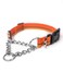 Mighty Paw Martingale Dog Collar 20 Trainer Approved Limited Slip Collar with Stainless Steel Chain Heavy Duty Buckle Modified Cinch for Gentle Effective Pet Training Medium Orange