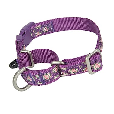 Petiry Martingale Dog CollarFloral Patternwith Safety Quick Release BuckleEscapeProof AntiPull for Small DogsPurple FloralS