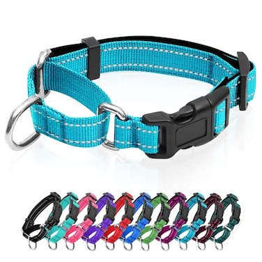 GDLKPS Reflective Martingale Dog Collars Dog Collar with Quick Release Buckle Adjustable Soft Padded Breathable Nylon Pet Collar Suitable for Puppies for Small Medium Large Dogs