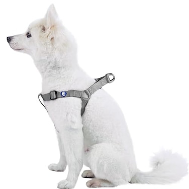 Blueberry Pet Essentials Stepin Dog Harness Medium Size Adjustable Flint Gray Vest Classic Solid Nylon for Boy Girl Dogs Chest Girth 20 26