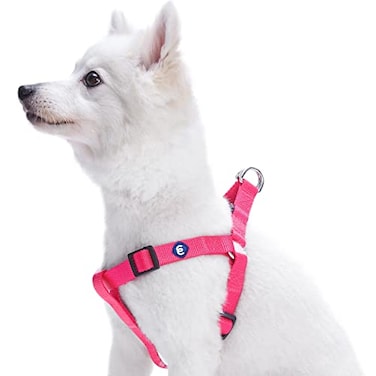 Blueberry Pet Essentials Stepin Dog Harness Medium Size Adjustable French Pink Vest Classic Solid Nylon for Boy Girl Dogs Chest Girth 20 26