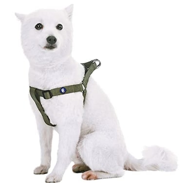 Blueberry Pet Essentials Stepin Dog Harness Medium Size Adjustable Military Green Vest Classic Solid Nylon for Boy Girl Dogs Chest Girth 20 26