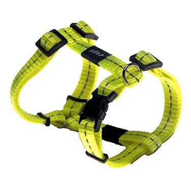 Rogz Reflective Adjustable H Harness for Small Dogs matching collar and leash available Yellow