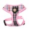 Puppia Junior OverTheHead Dog Harness Checkered Pattern No Choke No Pull Adjustable Chest Belt Walking Training for Small and Medium Dog Small Pink