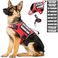 MOOGROU Service Dog Vest Harness and Leash Set10 PatchesNo PullAdjustable Reflective Dog Harness with Soft Padded Handle for TrainingEverydayFit SmallMediumLargeExtraLarge DogsRed XL