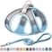 Aiitle AIITLE Easy Walk Dog Harness and Leash Set Pet Supply No Pull Step in Adjustable Dog Harness with Padded Vest Dog Harness No Choke Over Easy to Put on Medium Dogs Blue L