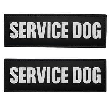 ALBCORP Albcorp Reflective Service Dog Patches with Hook Backing for Service Animal Vests Harnesses Large 6 X 2 Inch