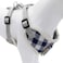 Bark Lover Small Puppy Harness with Bowtie Adjustable Dog Vest Mesh Tuxedo Harness for Small Dog Kitten Perfect for Party Wedding Holiday M Blue Plaid