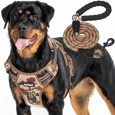 Beebiepet Heavy Duty Tactical Dog Harness for Small Dogs No Pull Adjustable Pet Harness Reflective Service Training Easy Control Pet Vest Military K9 Working Dog HarnessesX Large Desert Camo
