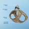 Best Pet Supplies All Weather MeshPlush Reflective No Pull Harness for Small Medium Dogs Cats Secure with Hook Loop Fastener Buckle Double DRings Latte Suede S