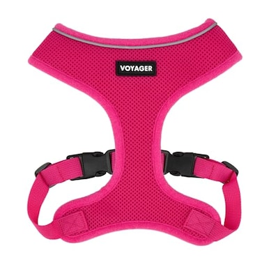 Best Pet Supplies Voyager Aerolite Over the Head Dog Harness No Pull Breathable Air Mesh Vest Quick Dry with Reflective Stitching Adjustable Escape Resistant Harness Fuchsia Small