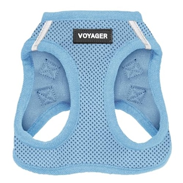 Best Pet Supplies Voyager Stepin Air Harness All Weather Mesh Reflective No Pull Harness for Dogs Cats Secure with Hook Loop Fastener Buckle Double DRings Baby Blue S