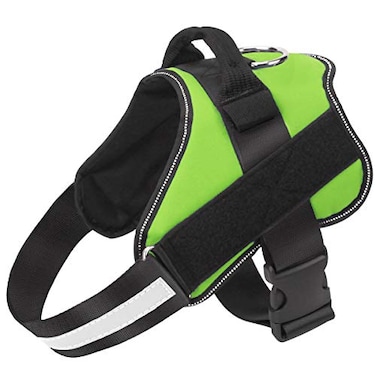 Bolux Dog Harness NoPull Reflective Dog Vest Breathable Adjustable Pet Harness with Handle for Outdoor Walking No More Pulling Tugging or Choking Green M