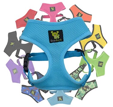EcoBark Classic Dog Harness Innovative Mesh No Pull No Choke Design Soft Double Padded Breathable Vest for EcoFriendly Easy Control Walking for Large Puppies Full Size Breeds Extra Large Dogs XXL Blue