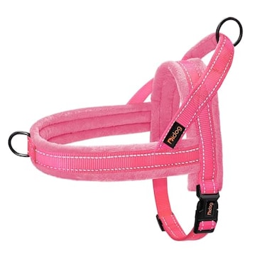 Didog Soft Flannel Padded Dog Vest Harness No PullQuick Fit Reflective Dog Strap Harness Easy for Training Walking MChest 2126 Pink