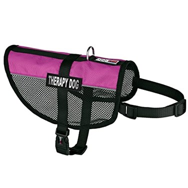 Dogline MaxAire MultiPurpose Mesh Vest for Dogs and 2 Removable Therapy Dog Patches Small Pink