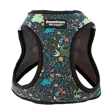 Downtown Pet Supply Stepin Dog Harness No Pull Adjustable Padded Mesh with Reflective Trim Secure Buckle Strap Comfortable Breathable Small Dog Harness Small Dinosaur