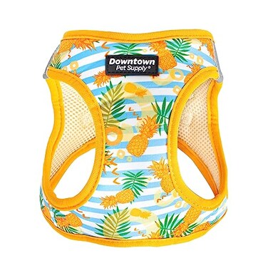 Downtown Pet Supply Stepin Dog Harness No Pull Adjustable Padded Mesh with Reflective Trim Secure Buckle Strap Comfortable Breathable Small Dog Harness XSmall Pineapple