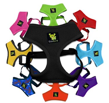 EcoBark Dog Harness EcoFriendly Max Comfort Harnesses Luxurious Soft Mesh Halter Over the Head Harness Vest No Pull and No Choke for Puppy Toy Breeds Small Dogs Small Black